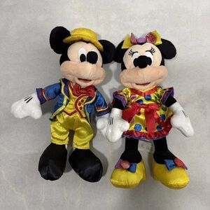 Disney Mickey and Minnie Mouse Plush Toy Set - Yellow, Black, Red
